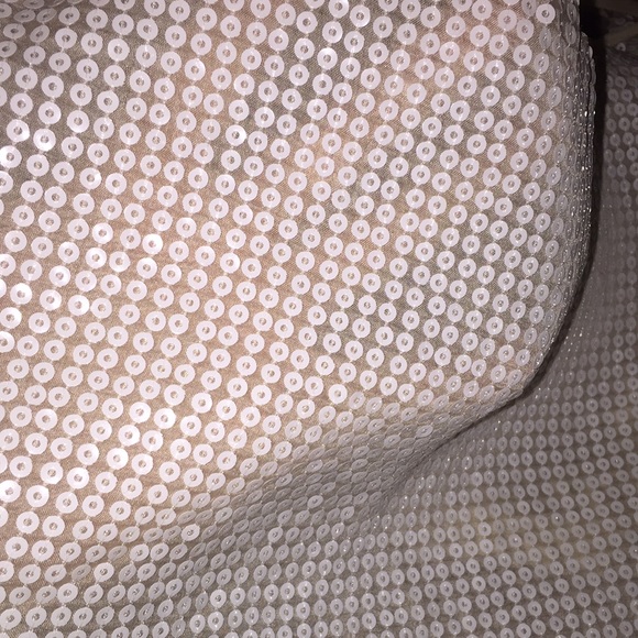 Cream color sequin and lace crop top size M - Picture 4 of 9